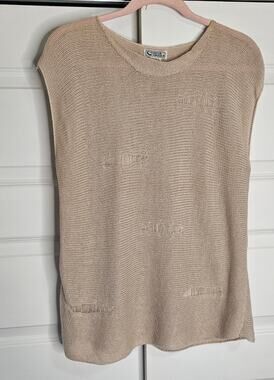 Campus Casuals Vintage All Over Drop Stitch Ladder Knit Tank Top Vest
